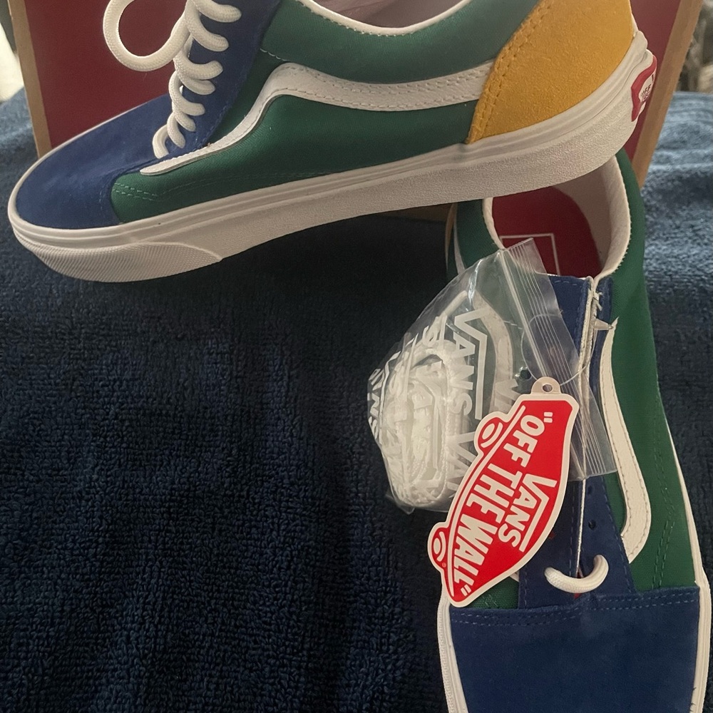 Vans Yacht Club Blue and Green Old Skool Sneakers
